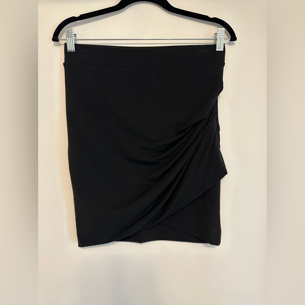 Express Ruched Black Mini Skirt, XS